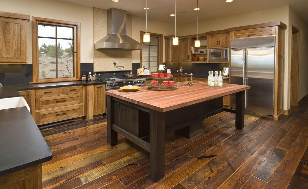 wooden kitchen island