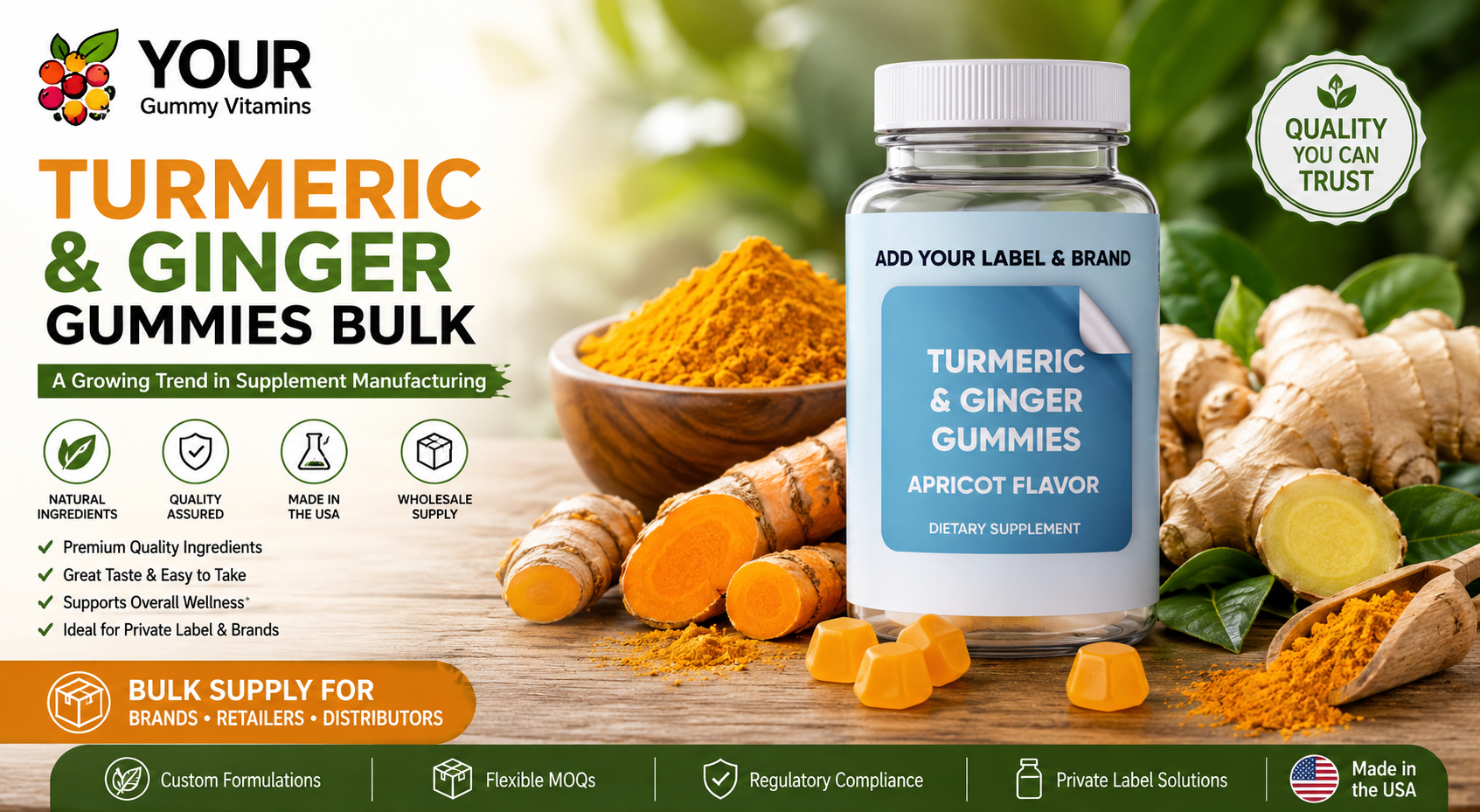 turmeric ginger gummies wholesale