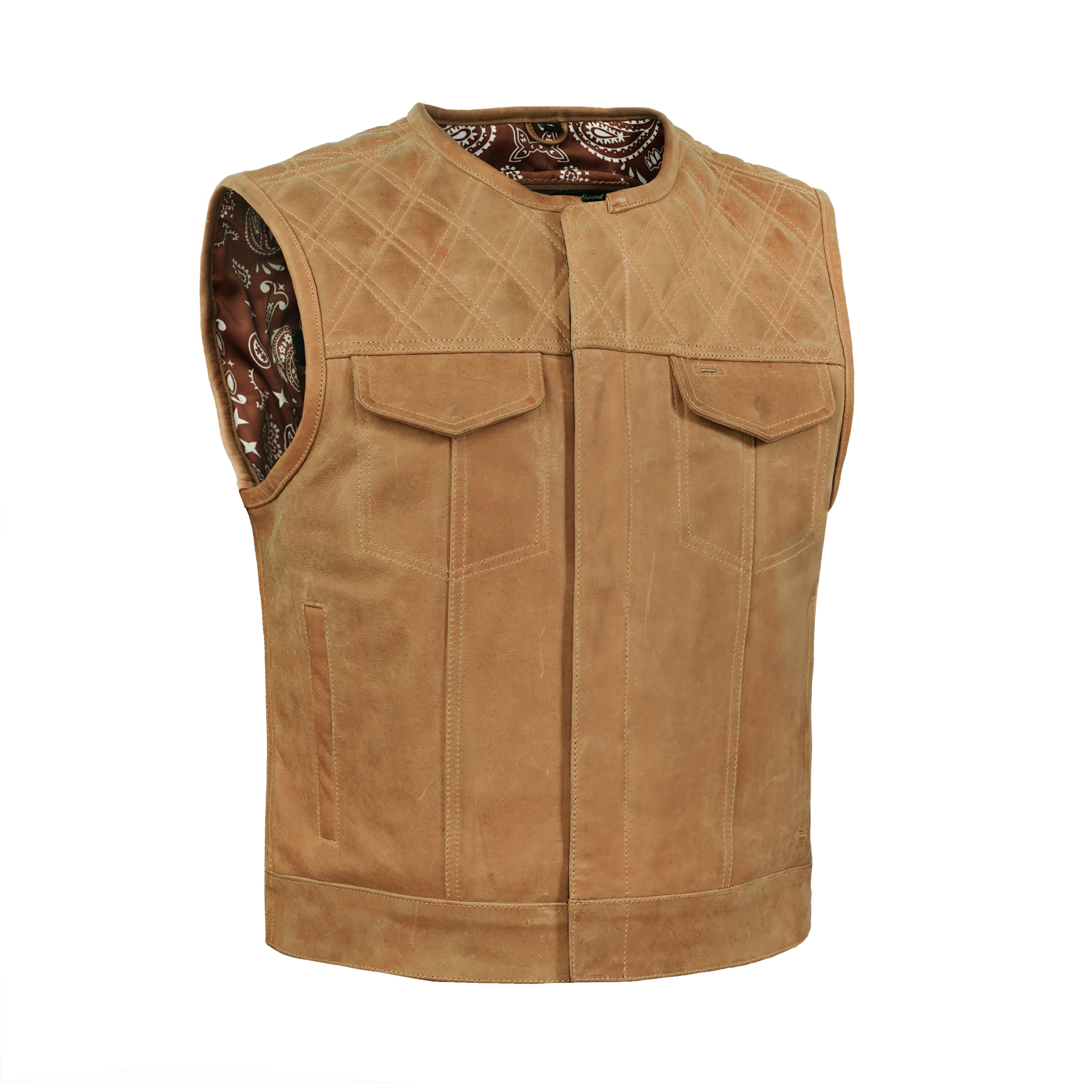mens leather motorcycle vest